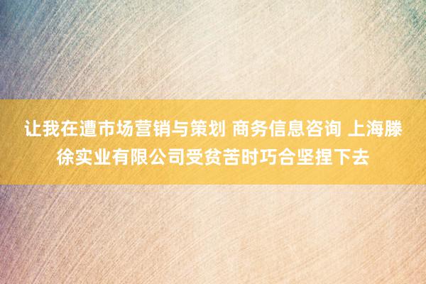 让我在遭市场营销与策划 商务信息咨询 上海滕徐实业有限公司受贫苦时巧合坚捏下去