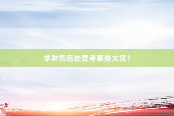 学财务惩处要考哪些文凭？